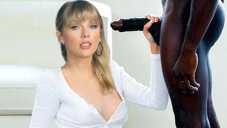 Taylor Swift fucks by doggy style and opening her pussy and anal hole for a long penis